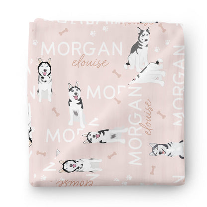 Personalized Baby Name Swaddle Blanket | Dog Breeds