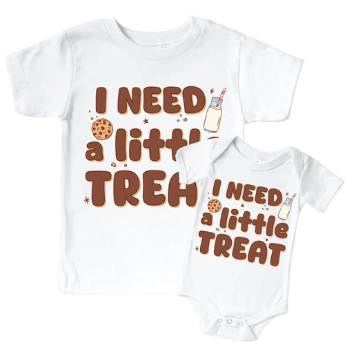 Need A Little Treat Graphic Bodysuit & Kids Tee | White