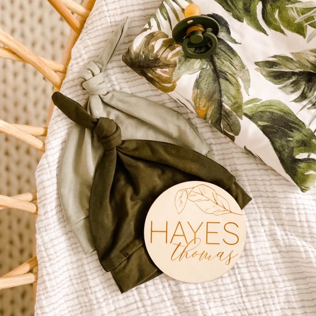 Personalized Baby Name Wood Announcement | Palm