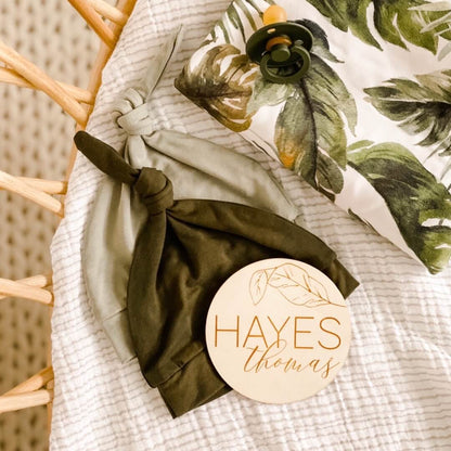 Personalized Baby Name Wood Announcement | Palm