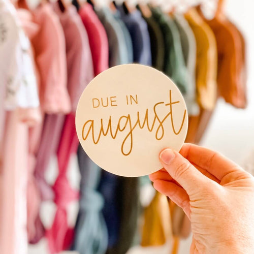 Due In Pregnancy Wood Announcement