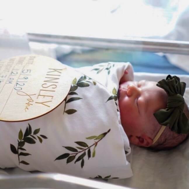 Olive Leaf Oversized Swaddle Blanket
