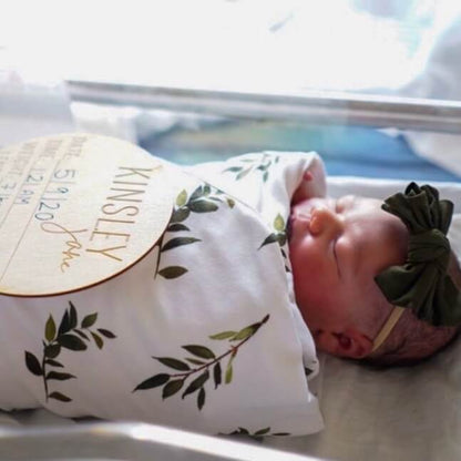Olive Leaf Oversized Swaddle Blanket