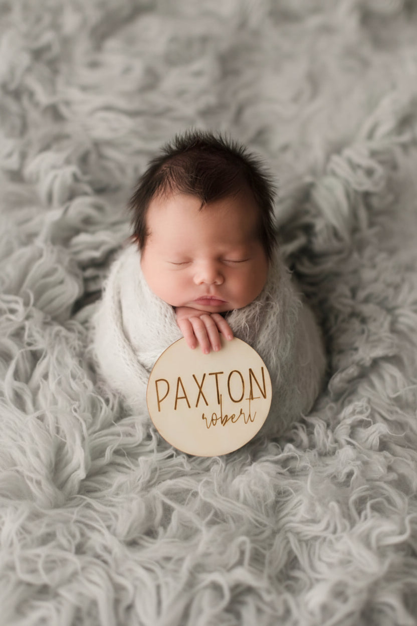 Personalized Baby Name Wood Announcement | Block