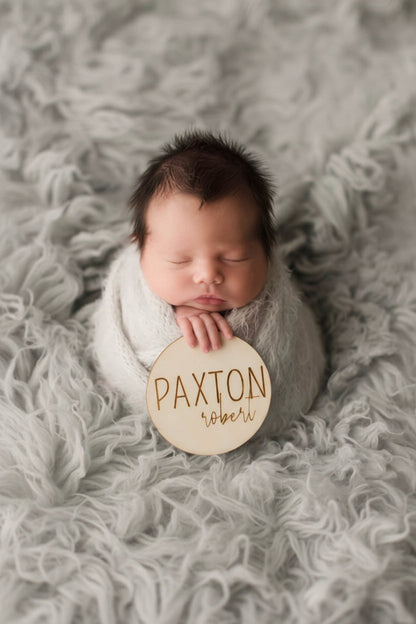 Personalized Baby Name Wood Announcement | Block