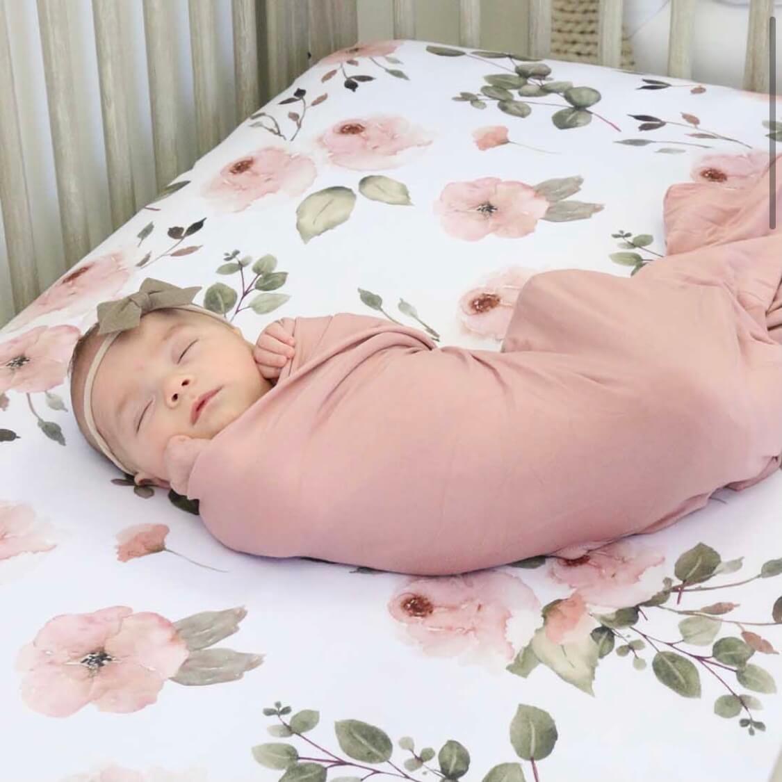Millie's Dusty Rose Garden Crib Sheet