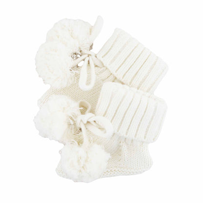 Knit Pom Pom Baby Booties