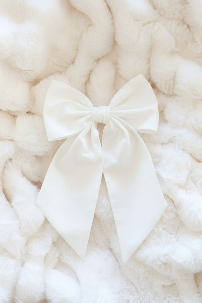 Personalized Newborn Bow Sash | Ivory
