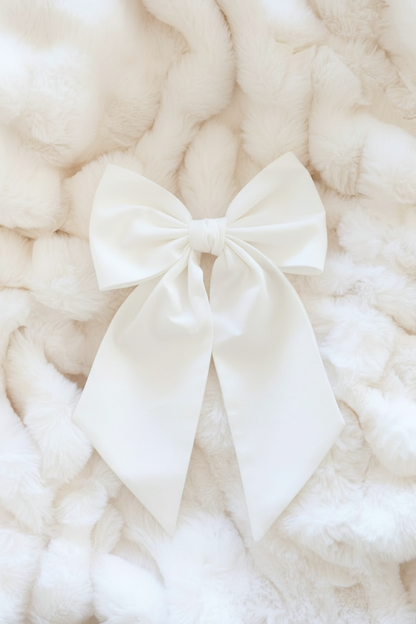 Personalized Newborn Bow Sash | Ivory