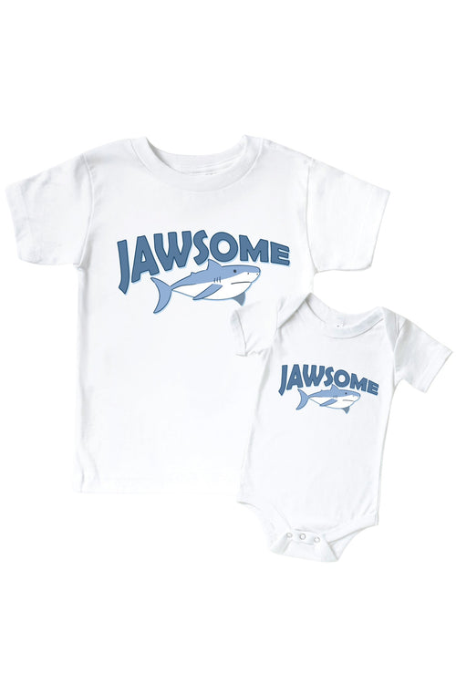 Jawsome Graphic Bodysuit & Kids Tee | White