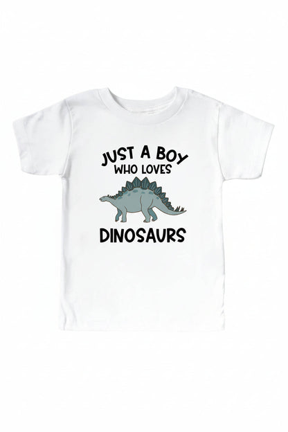 Loves Dinosaurs Kids Graphic Tee | White