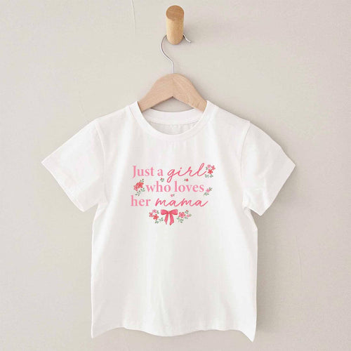 A Girl Who Loves Her Mama Kids Graphic Tee | White