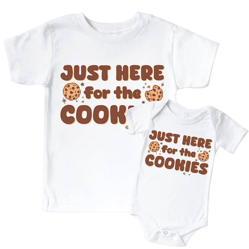 Here For The Cookies Graphic Bodysuit & Kids Tee | White