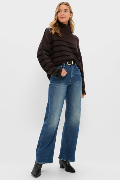 Chocolate & Black Striped Emsley Turtleneck