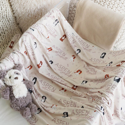 Personalized Baby Name Swaddle Blanket | Dog Breeds
