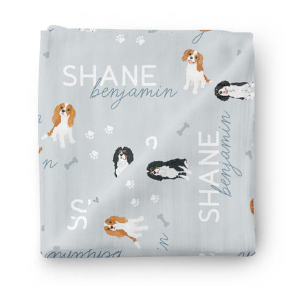 Personalized Baby Name Swaddle Blanket | Dog Breeds
