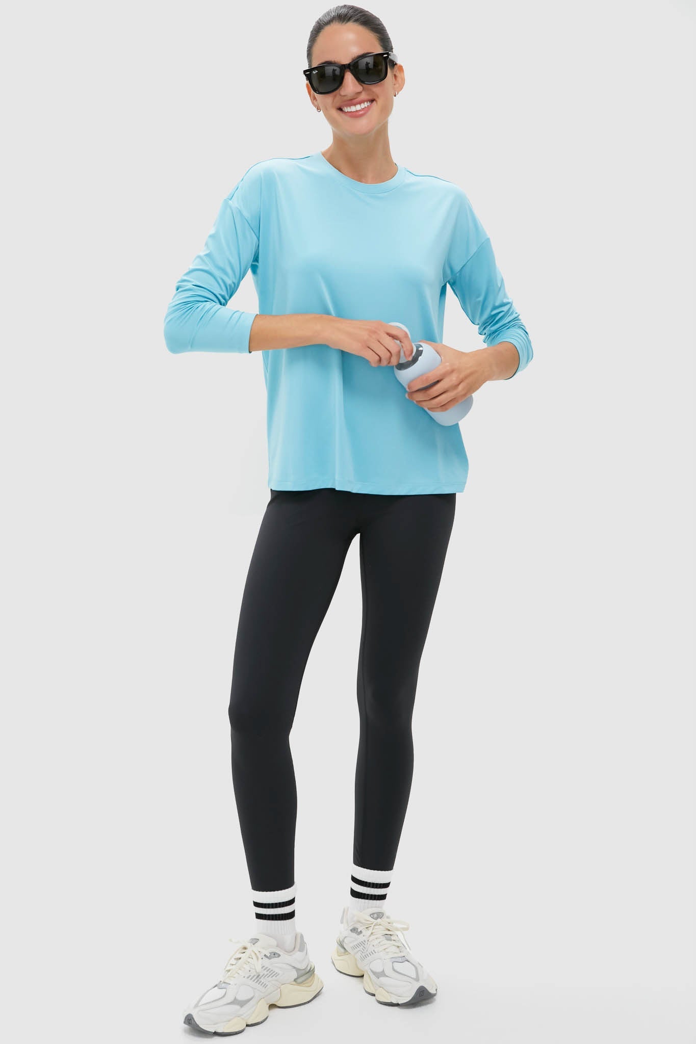 Bright Blue Long Sleeve Performance Jersey Ryan Boyfriend Tee