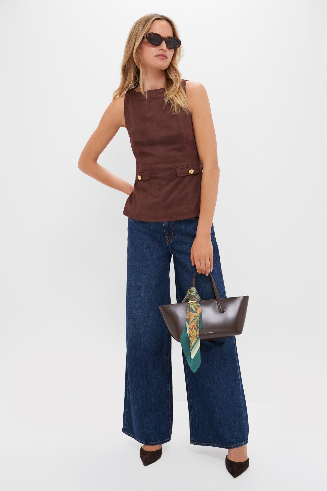 Brown Faux Suede Franz Top