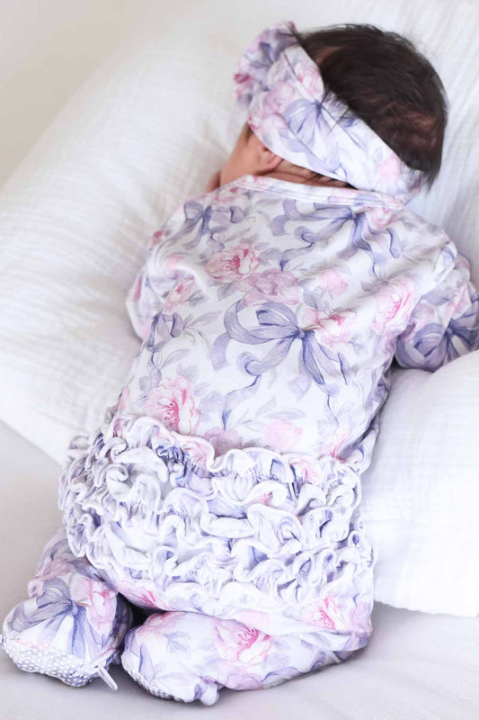 Leighton's Lavender Ruffle Zipper Footie
