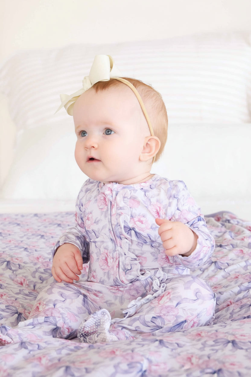 Leighton's Lavender Ruffle Zipper Footie