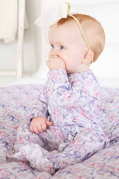 Leighton's Lavender Ruffle Zipper Footie