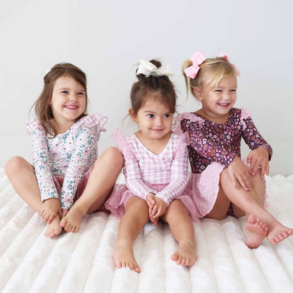 Long Sleeve Velvet Skirt Leotard | Mauve Meadow