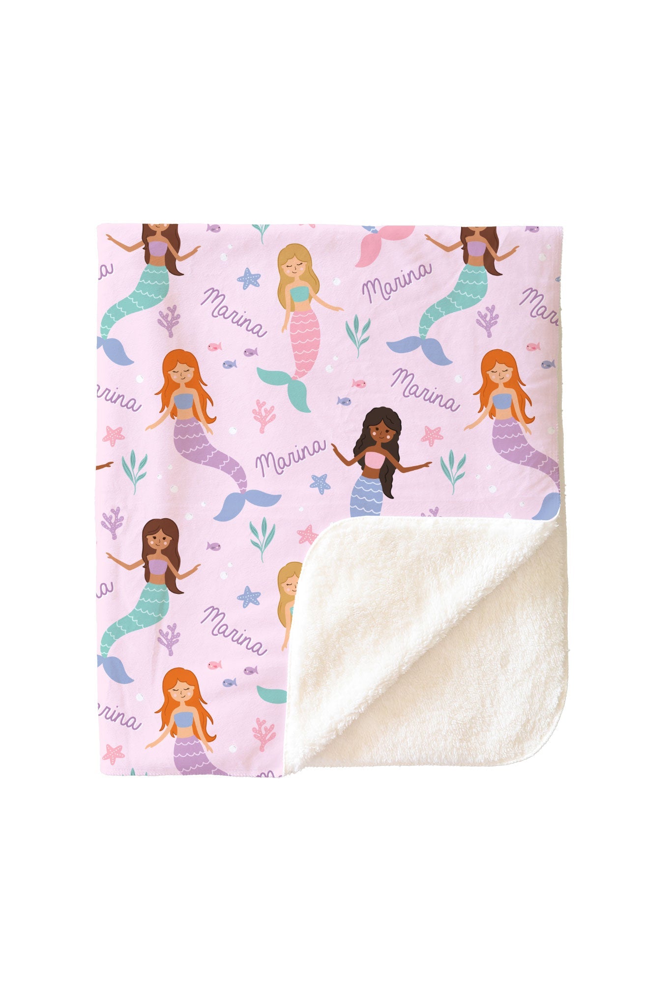 Personalized Kids Blanket | Let's Be Mermaids