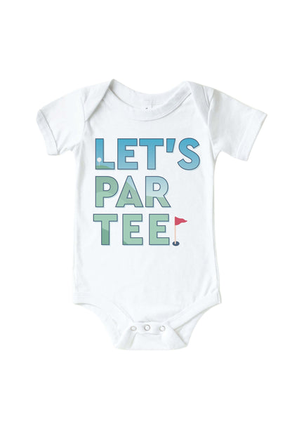 Let's Par Tee Graphic Bodysuit & Kids Tee | White