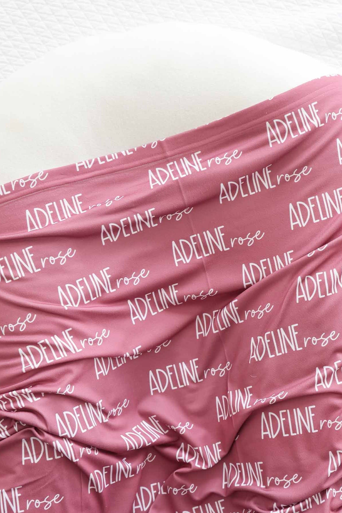 Personalized Baby Name Swaddle Blanket Font Duo | Best Selling Pinks