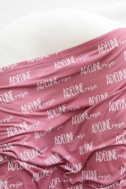 Personalized Baby Name Swaddle Blanket Font Duo | Best Selling Pinks