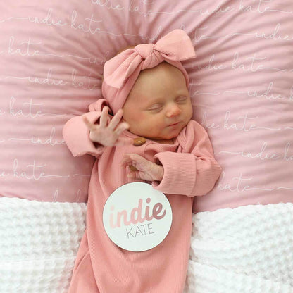 Personalized Colorful Script Baby Name Announcement