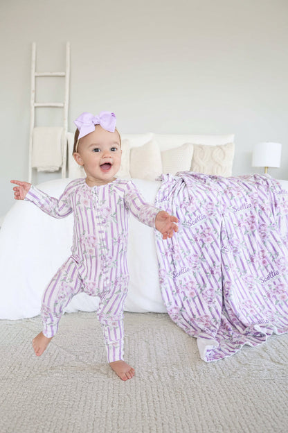 Lila's Lilacs Personalized Kids Blanket