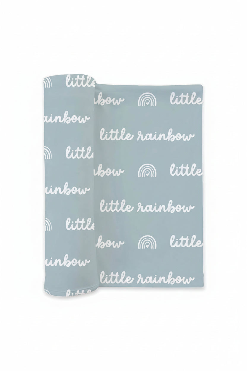 Little Rainbow Swaddle Blanket | Blue