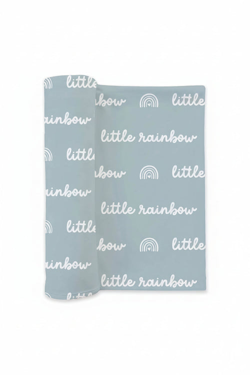 Little Rainbow Swaddle Blanket | Blue