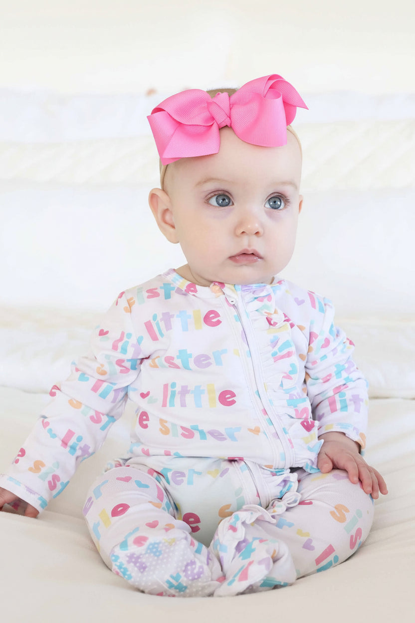 Little Sister Ruffle Zipper Footie