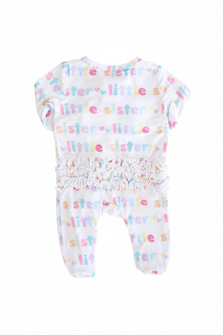 Little Sister Ruffle Zipper Footie