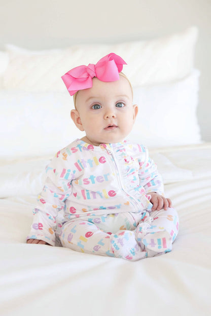 Little Sister Ruffle Zipper Footie