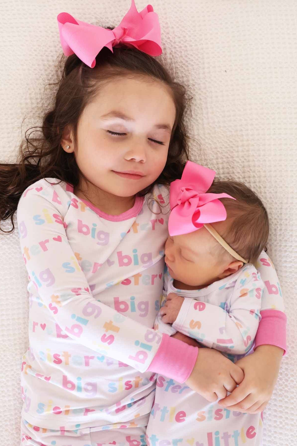 Little Sister Newborn Baby Knot Gown & Hat Set