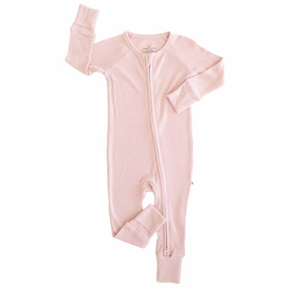 Embroidered Bamboo Waffle Convertible Zip Romper | Lotus