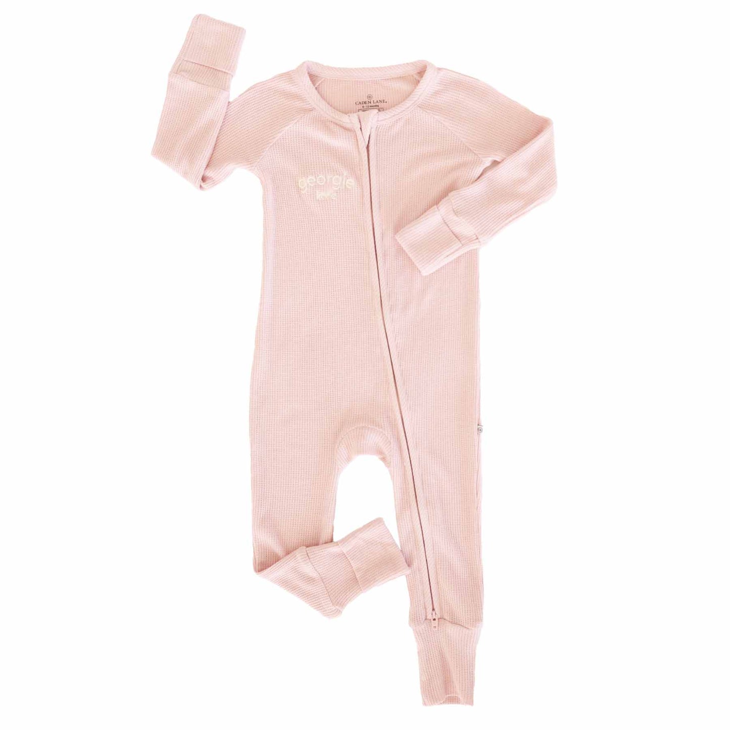Embroidered Bamboo Waffle Convertible Zip Romper | Lotus