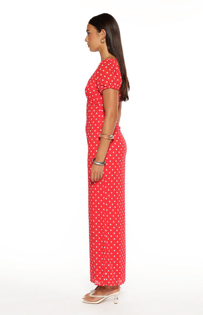 Lovella Red Polka Dot Maxi Dress