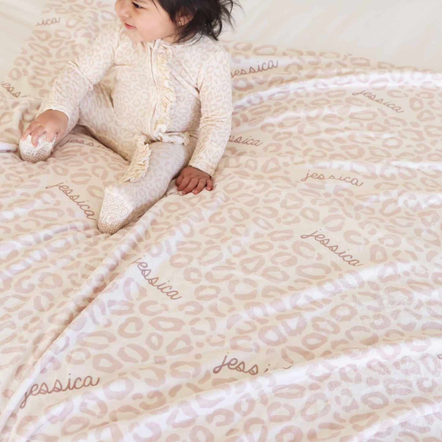 Lovely Leopard Personalized Kids Blanket