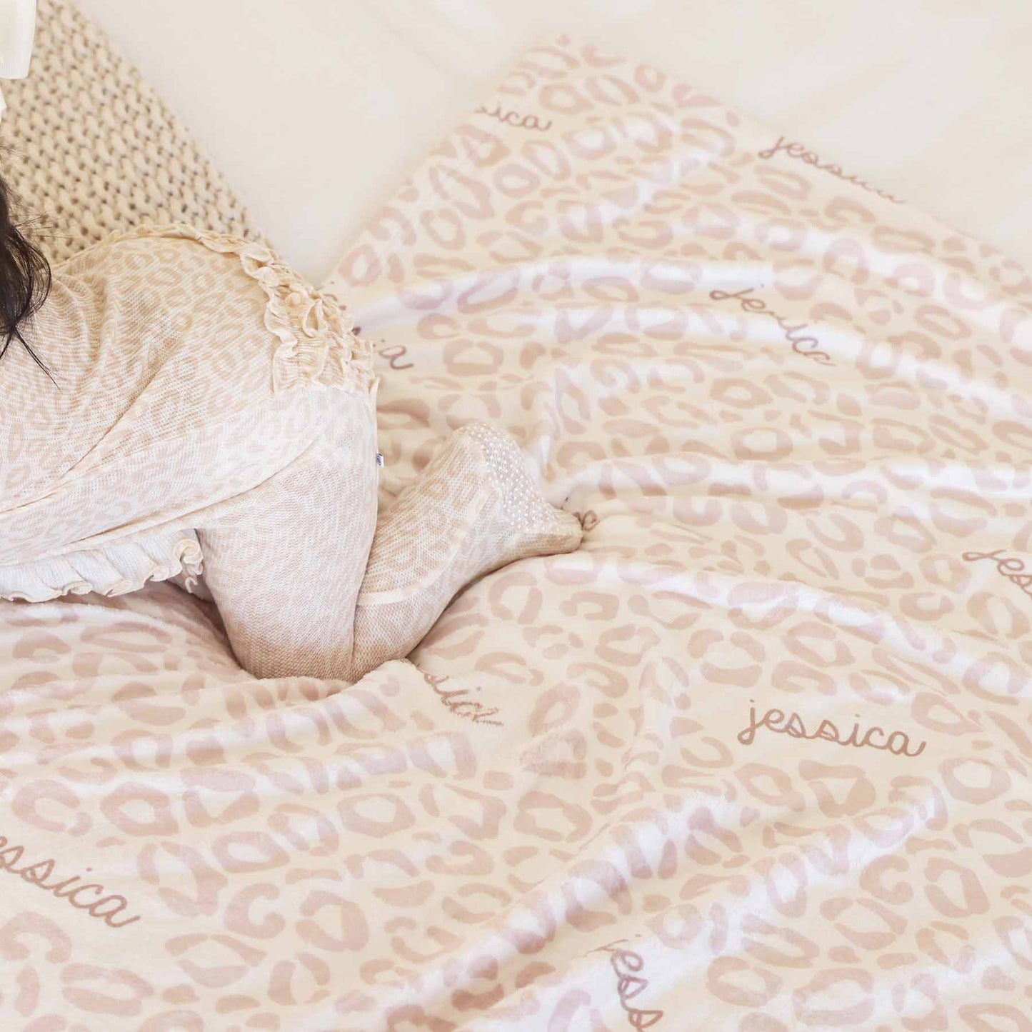 Lovely Leopard Personalized Kids Blanket