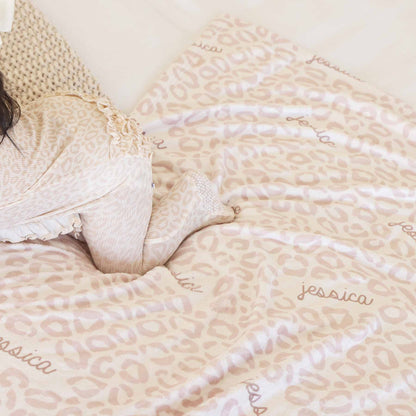 Lovely Leopard Personalized Kids Blanket