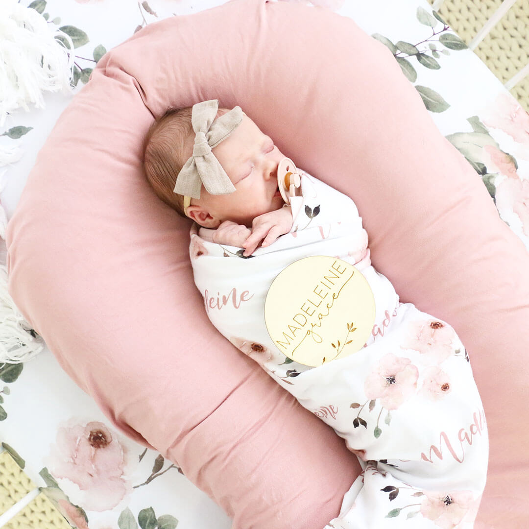 Personalized Baby Name Wood Announcement | Leaves