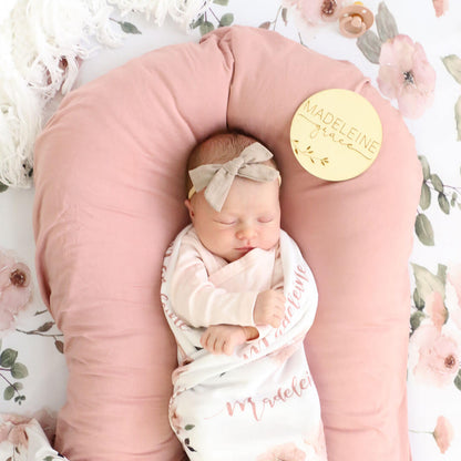 Personalized Baby Name Wood Announcement | Leaves