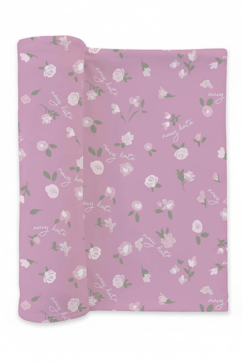 Personalized Baby Name Swaddle Blanket | Blush Blooms