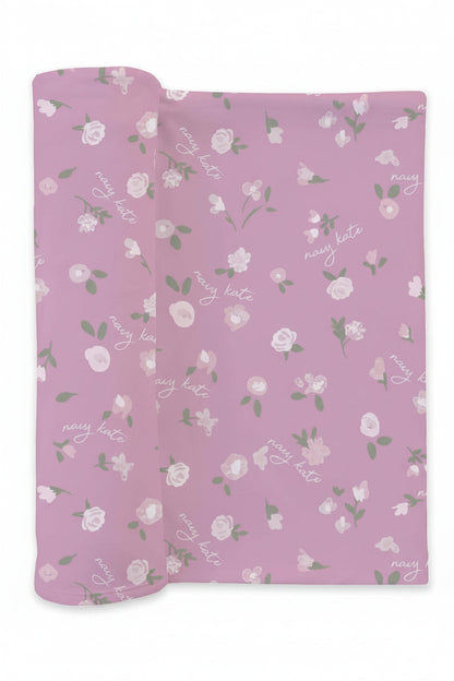 Personalized Baby Name Swaddle Blanket | Blush Blooms