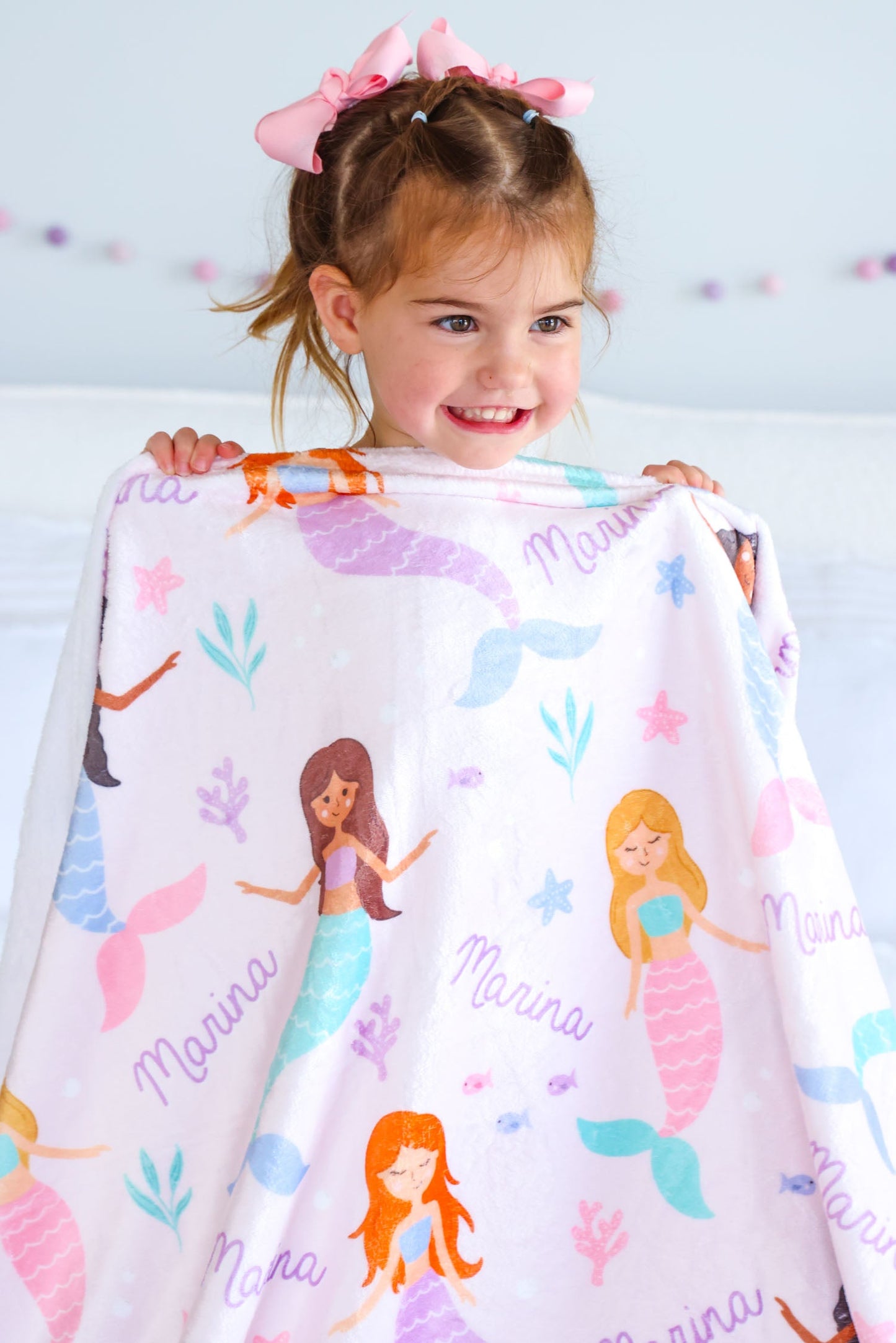 Personalized Kids Blanket | Let's Be Mermaids