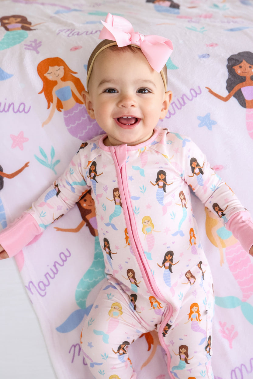 Personalized Kids Blanket | Let's Be Mermaids